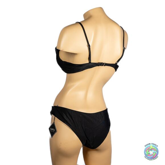 Zaful Black High Cut Bikini, L, V Neck, Push-Up NWT 🖤 - Picture 5 of 8